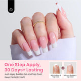 Beetles Press-On Nails – French Tip 4-in-1 Gel Nail Tips, No File Needed, Easy DIY Manicure & UV Soak-Off Extensions for Women