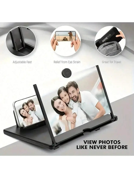 Foldable Phone Screen Magnifier - 3D HD Phone Amplifier Stand | Portable Movie & Video Viewer