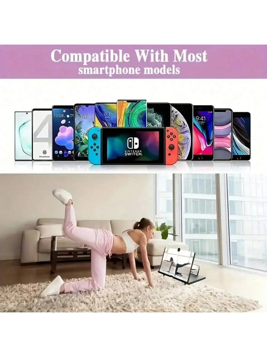 Foldable Phone Screen Magnifier - 3D HD Phone Amplifier Stand | Portable Movie & Video Viewer