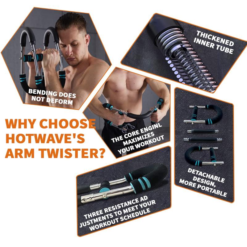 HOTWAVE Twister Arm Trainer – Adjustable Chest, Arm & Shoulder Workout Equipment for Men, Portable Spring Resistance Fitness Tool