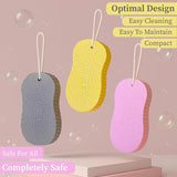 [2 Pack] Magic Exfoliating Bath Sponge – 3D Super Soft, Skin-Friendly & Reusable Body Exfoliator (Random Color)