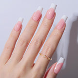Beetles Press-On Nails – French Tip 4-in-1 Gel Nail Tips, No File Needed, Easy DIY Manicure & UV Soak-Off Extensions for Women