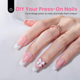 Beetles Press-On Nails – French Tip 4-in-1 Gel Nail Tips, No File Needed, Easy DIY Manicure & UV Soak-Off Extensions for Women