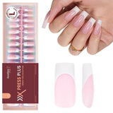 Beetles Press-On Nails – French Tip 4-in-1 Gel Nail Tips, No File Needed, Easy DIY Manicure & UV Soak-Off Extensions for Women